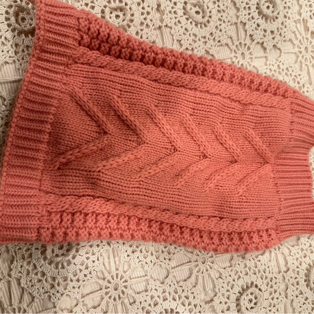 Small pink knit dog sweater